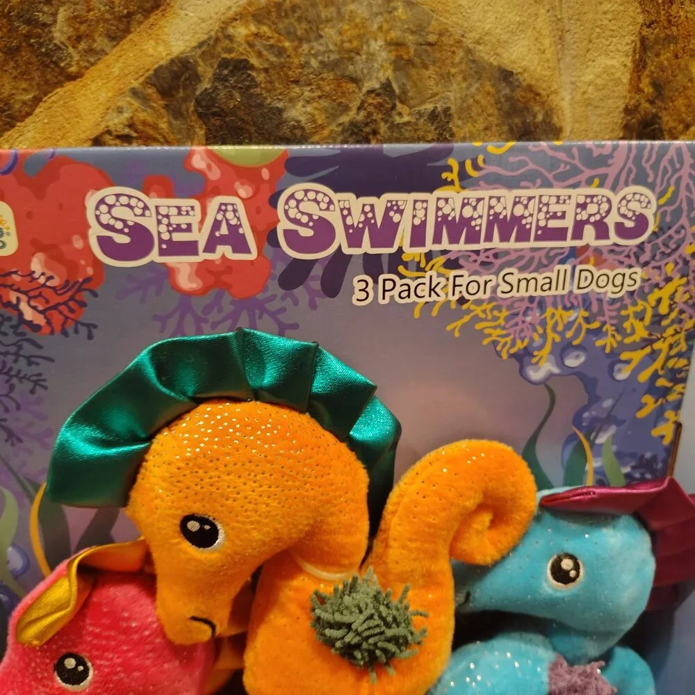 Think Dog Sea Swimmers Dog Toy 3 Pack For Small Dogs NIB NWT